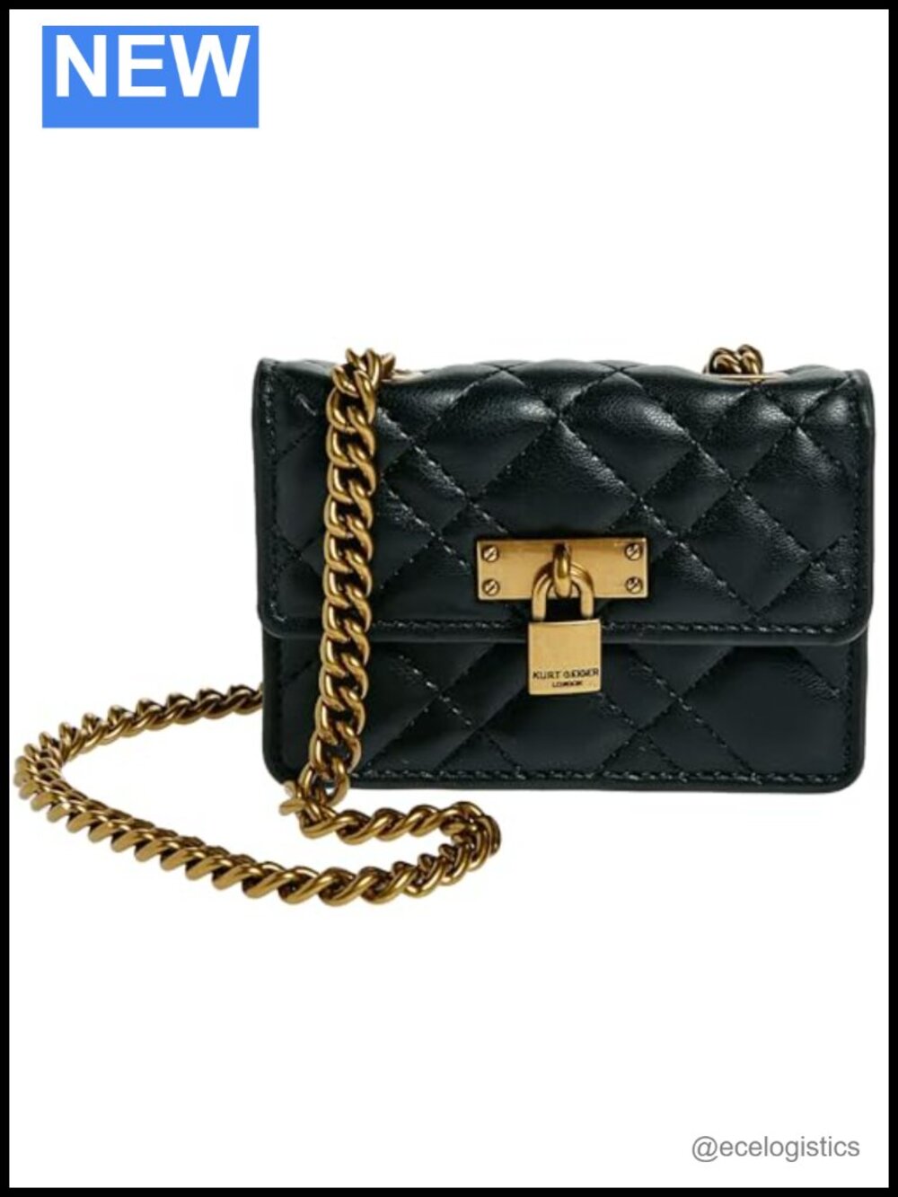 Synthetic Leather Small Satchel Shoulder Bag with Chain Strap Flap Closure